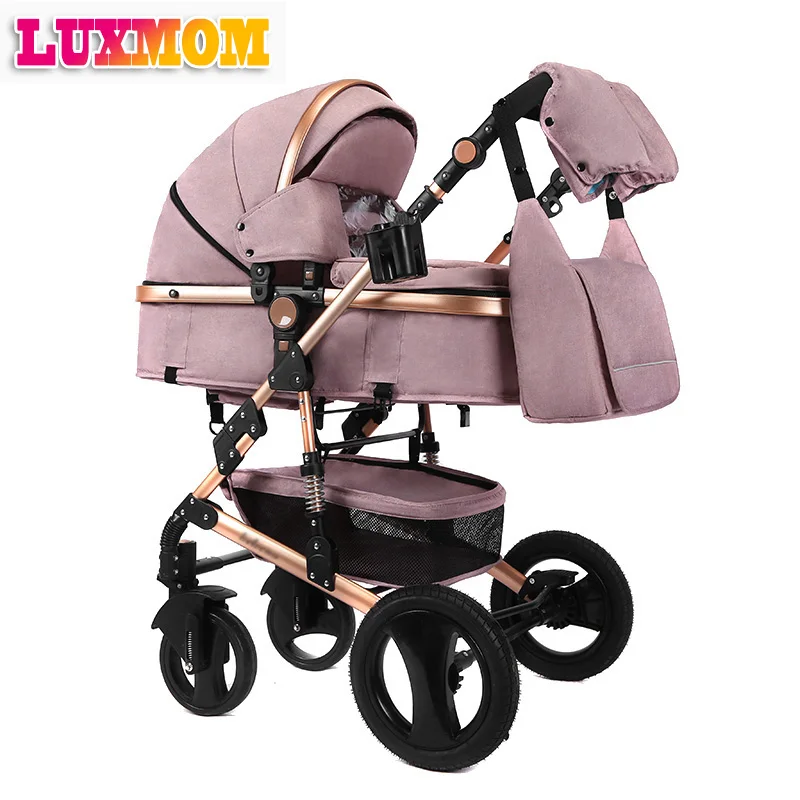 LUXMOM/детская коляска 2в1, двунаправленная, высокое качество, амортизатор, подарок, рюкзак для мамы, можно сидеть, высокое качество, бесплатно, в RU
