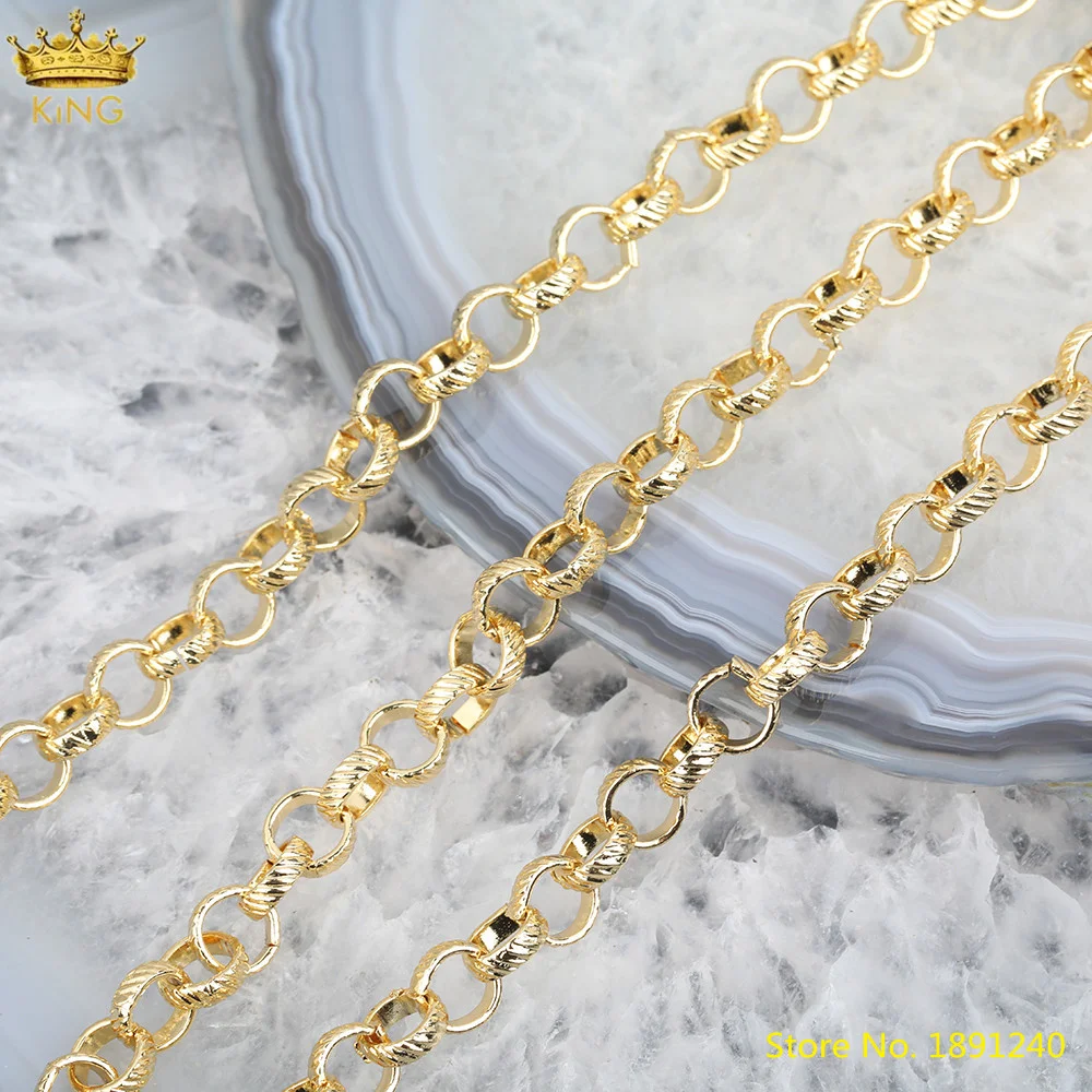 

5Meters 7mm Plated Platinum Black Rose Gold Metal Screw Clasps Retention Chains For DIY Necklace Jewelry Component YLLT-14KBAH