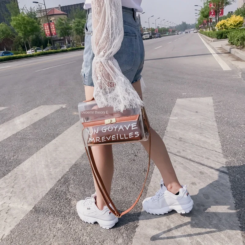 

Прозрачная женская сумка 2020 Новая Большая вместительная модная сумка на одно плечо желеобразная женская сумка