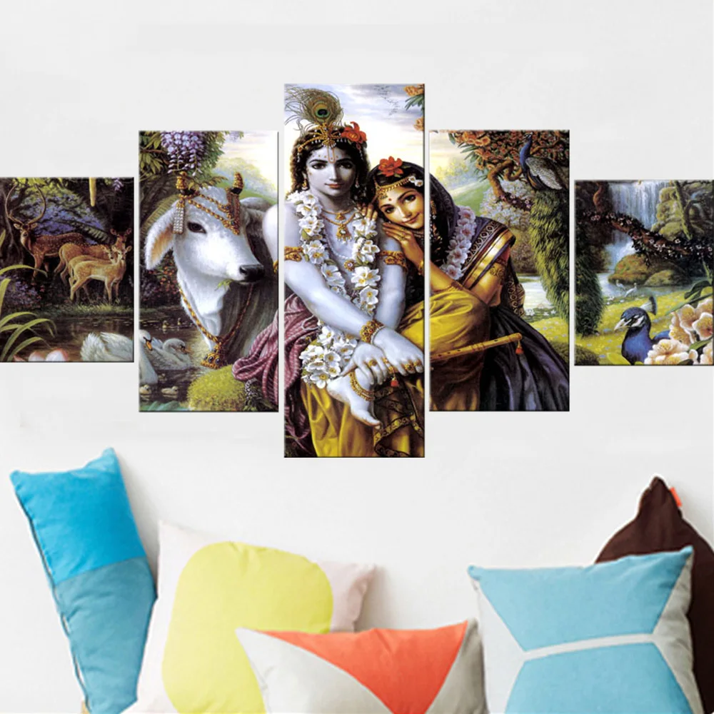 

5 Panel Canvas Art Wall Decor Figure Painting American Style Poster Modern Decoration Home Decorative Framework Bedroom Painting