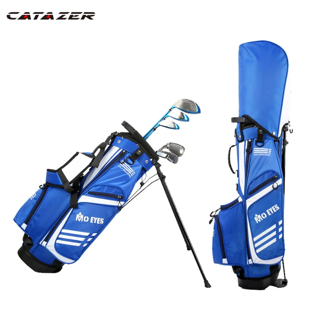 baratas Conjunto Completo De 7 Clubes De Golfe Para Crianças Destro Putter Ferro Aço Madeira Carbono Saco Treinador Livre E Bola Boné Ferros Golfe