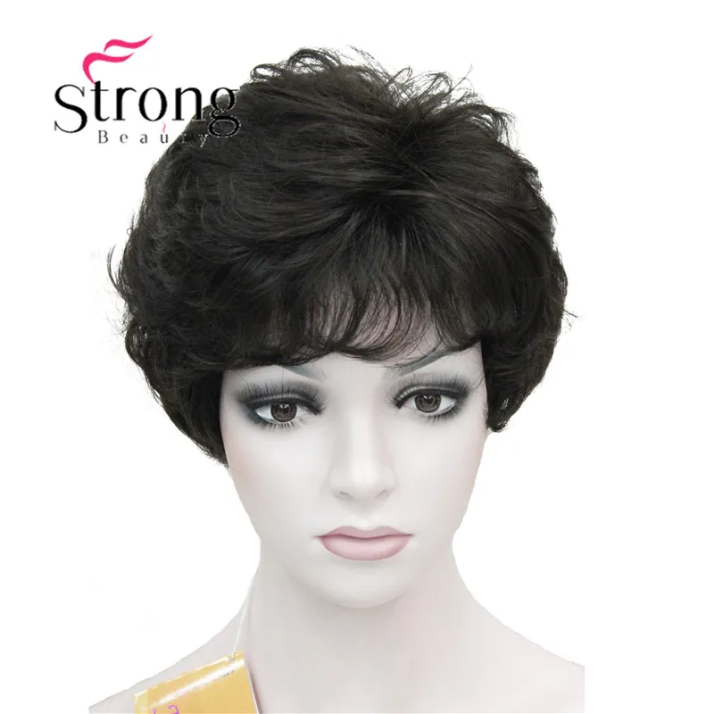 #4 StrongBeauty женские парики пушистые естественные кудрявые короткие синтетические волосы Полный парик 11 цветов - Цвет: #4