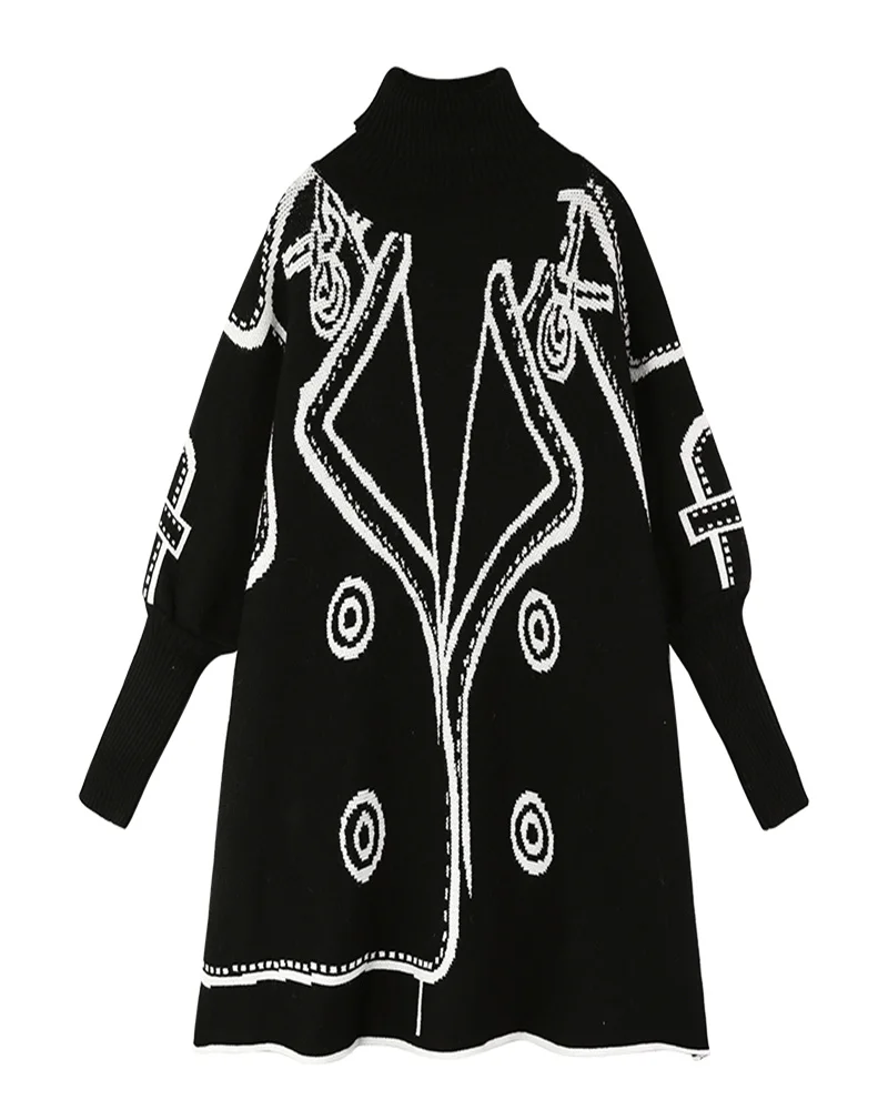 2019 новый осенне-зимний свитер с высоким воротником для женщин средней длины