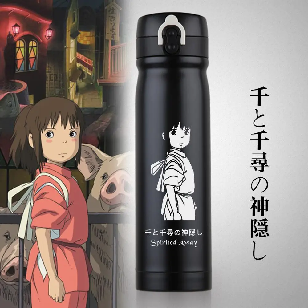 500 мл однотонный термос из нержавеющей стали Totoro Spirited Away чашка с креативным