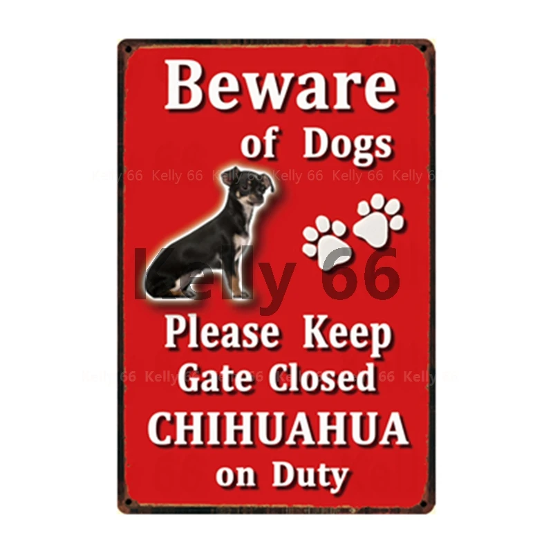 [Kelly66] ПЭТ Остерегайтесь собак бульдог границы терьер олова Плакат Металлический