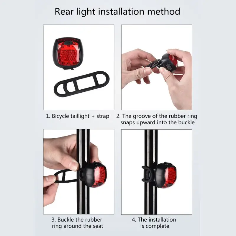 

Bicycle Smart Tail Light Safety Warning Light USB Rechargeable Tail Light Helmet Light Portable IP65 Waterproof Dust