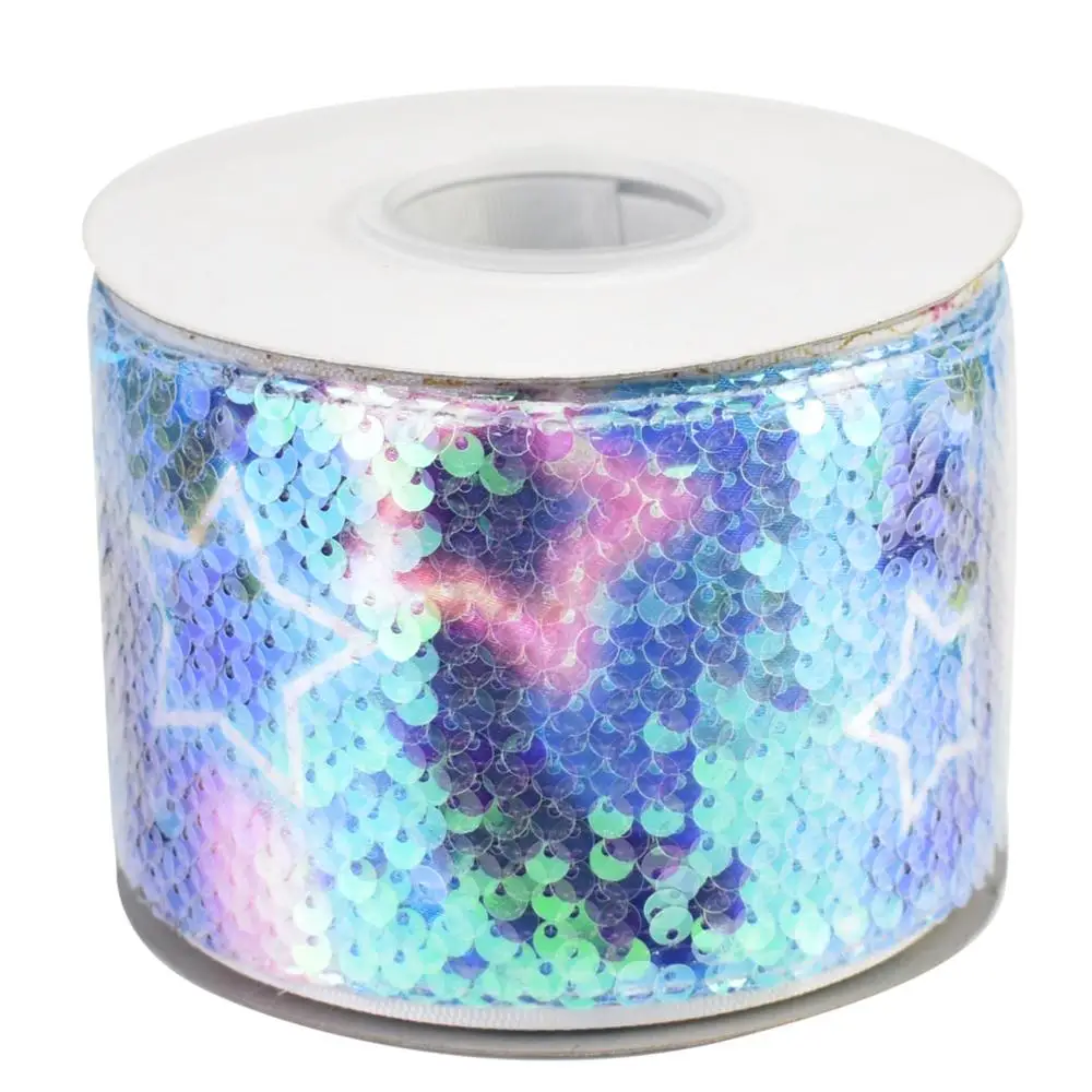 75mm Reversible Glitter Sequin Ribbon - HSDRibbon - 3 Inch Width - 25 Yards per Roll image 3