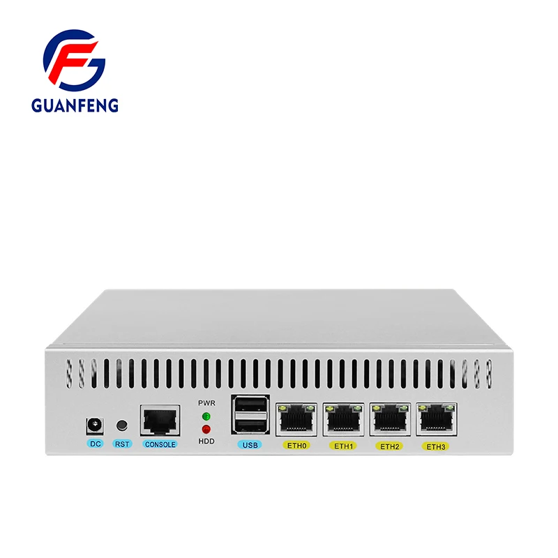 Безвентиляторный мягкий маршрутизатор Pfsense N2600 / D2500 4 LAN мини-сервер брандмауэра