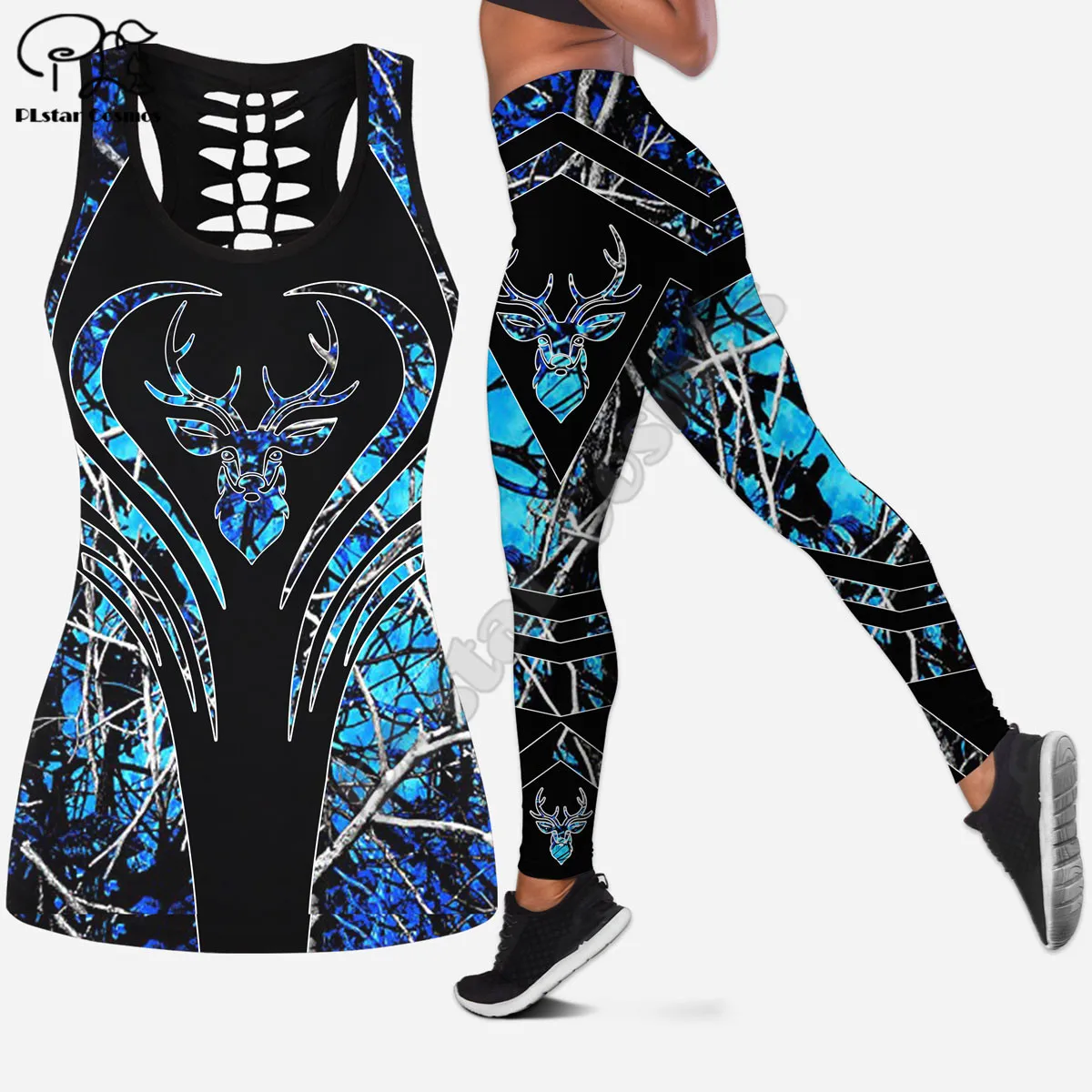 

PLstar Cosmos Women's Workout Pants Hunting deer 3D Printed Camisole Cami Vest Yoga Tank Tops Fitness Soft Legging dropshipp