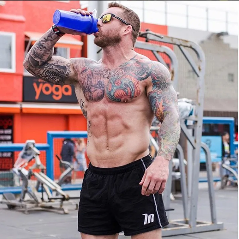 Шорты мужские спортивные для фитнеса и бодибилдинга дышащие короткие штаны