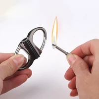mini pendant portable carabiner keychain metal kerosene million matches open fmale windproof metal encendedor gadgets for men