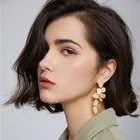 Серьги-подвески золотого цвета в форме листьев женские, висячие ювелирные украшения для ушей, модный Docona, подвески для девушки, висячие украшения для вечеринок, 9002