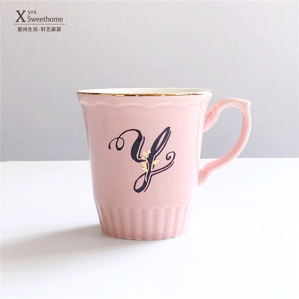 Изысканная Персонализированная керамическая кофейная кружка с алфавитом