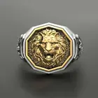 Хип-хоп минималистичное ювелирное изделие Indie мужское кольцо обручальное кольцо Лев тотем Винтажное кольцо эстетические ювелирные изделия аксессуары