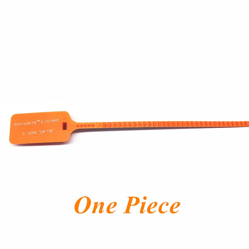 Orange Zip Tie 4" /55"/6" шнурки для обуви с принтом плоские шнурки с принтом OW обувные шнурки с принтом на молнии для белых кроссовок AJ - Цвет: Orange Zip Tie