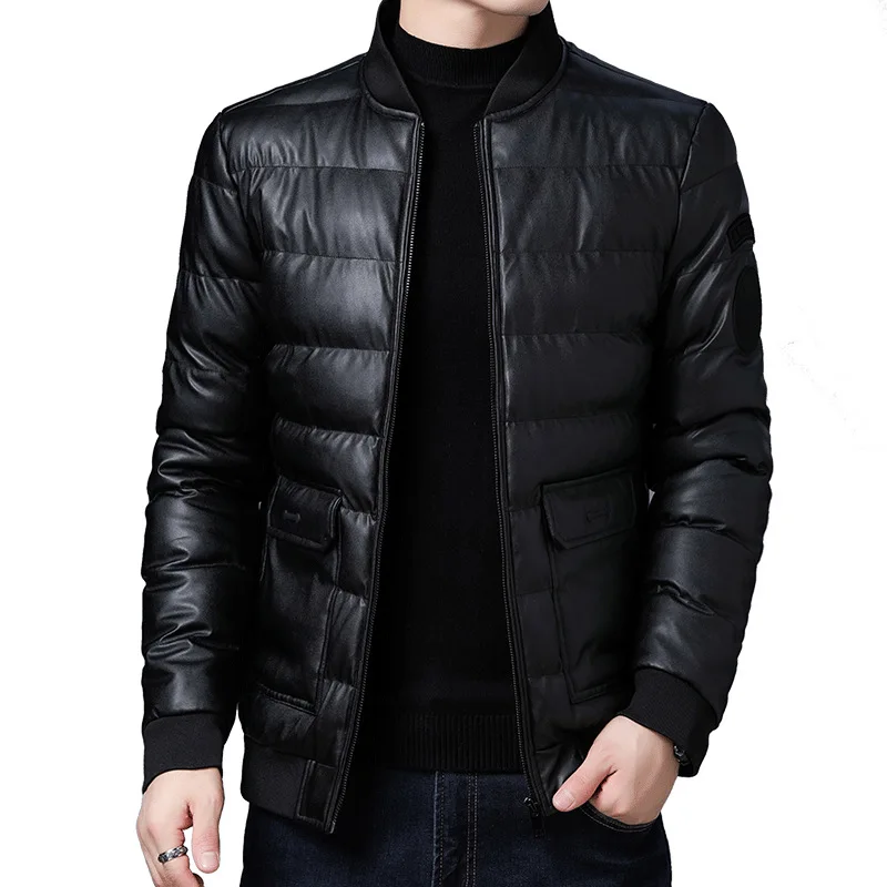 

Outerwear Clothes 2021 Men Thick Warm Cotton Coat Jacket Fashion Stand Collar Male Zipper Winter New Streetwear Masculina