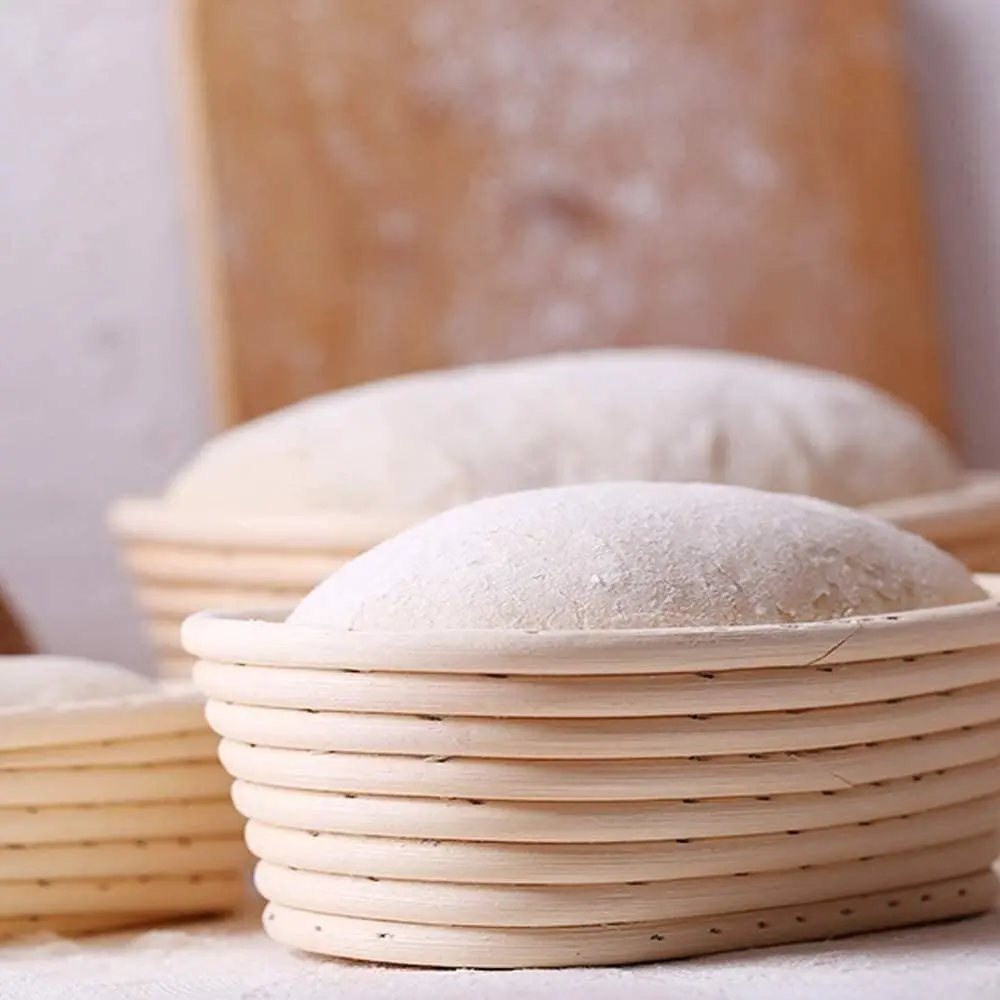 Круглая Овальная корзина из ротанга для хлеба форма выпечки брожения теста