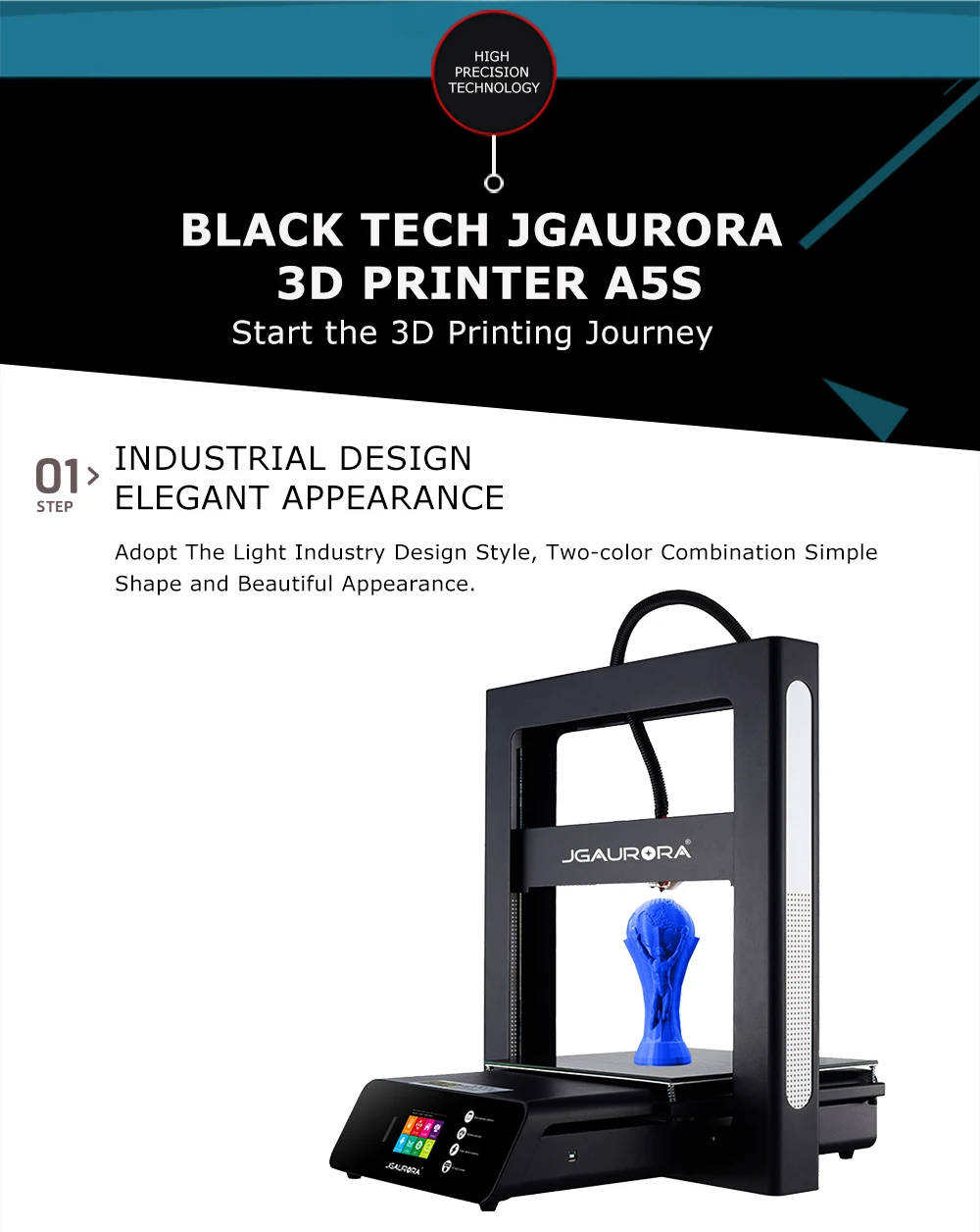 JGAURORA 3d принтер A5 обновленный A5S полностью металлический очень высокая точность большой размер печати 305x305x320 мм Impresora 3d