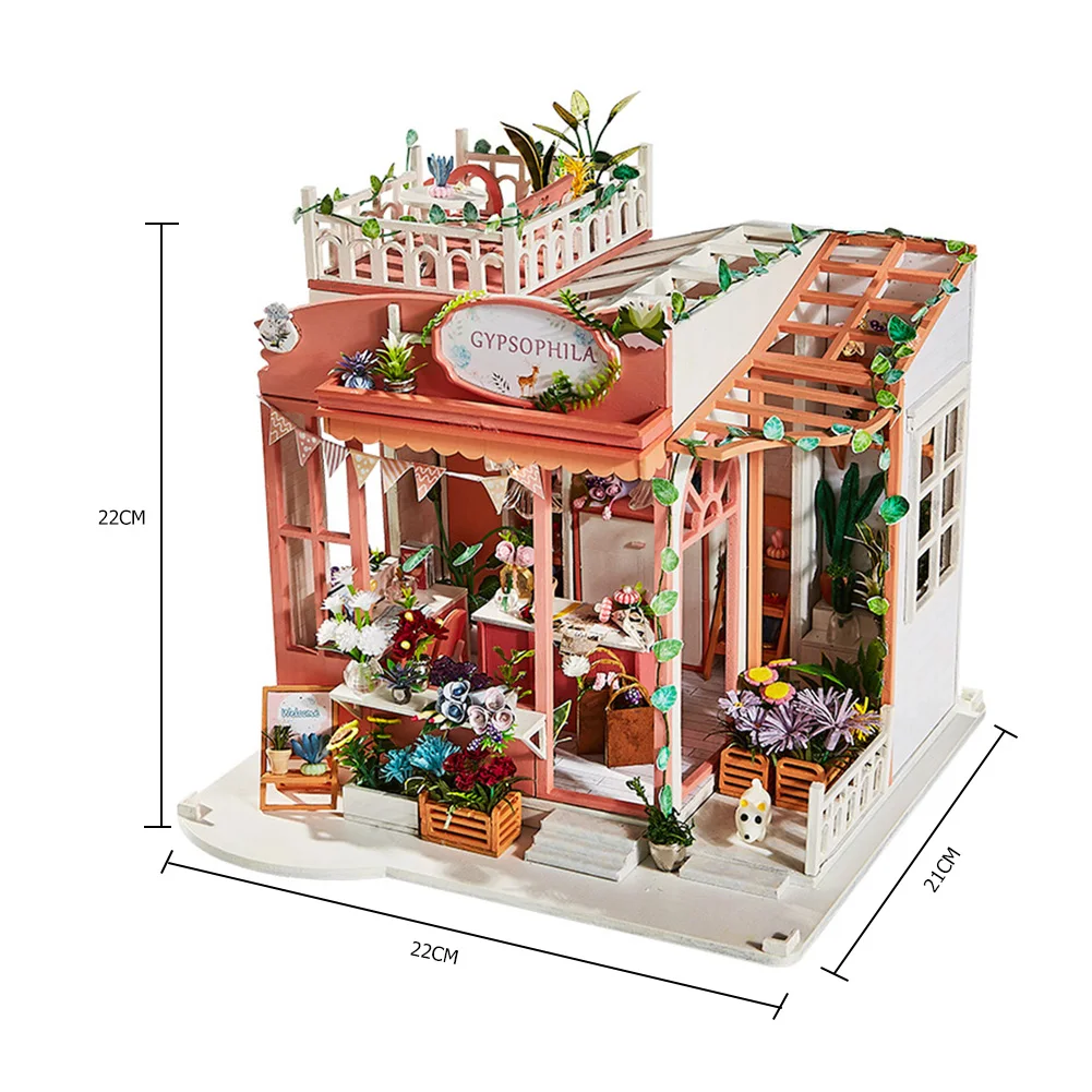 

Luminous DIY Doll House Handmade Girl Heart Small House Model Assembly Art Villa Children Patiently Cultivate Luminous Toys