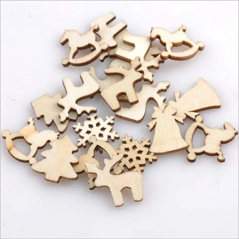 100 шт./компл. фотоэлементы разные 20 мм обычное натуральное дерево рождественские