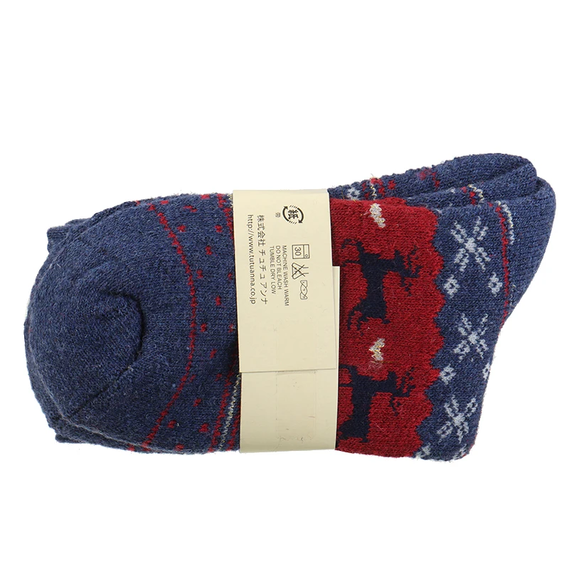 5 Pairs Women Girls Thick Winter Socks Warm Christmas Elk Deer Sock 5 Colors Cute Autumn And Winter Christmas Socks