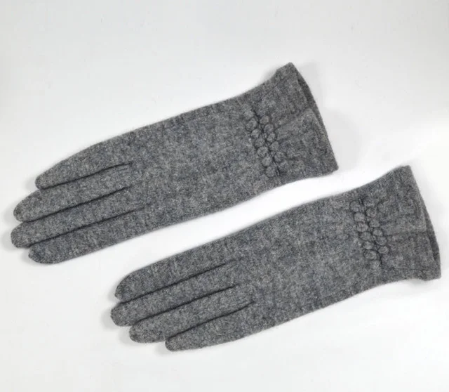 Light Grey--Cashmere Зимние женские перчатки, ручные варежки для женщин, шерстяные женские вязаные кашемировые наручные перчатки Luva, перчатки для вождения автомобиля, перчатки для сенсорного экрана - Цвет: Light Grey--Cashmere