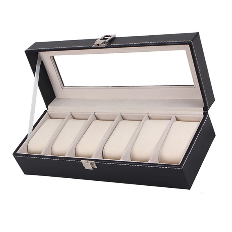 Органайзер с окошком для 6 часов коробка хранения наручных ювелирных изделий
