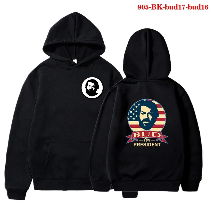 

Fashion Hoodies Men Funny Bud Spencer Gothic Clothes Pullover Sweatshirt Long-Sleeve Plus-Size Bud Print Hip-Hop Casual Cotton