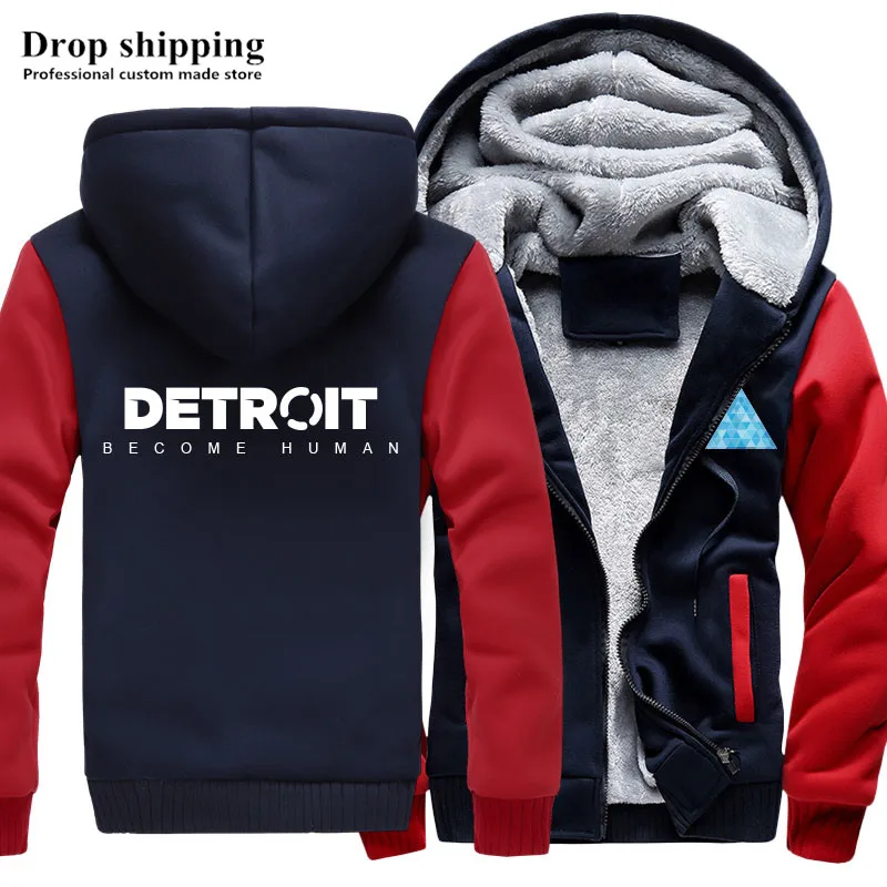 Прямая поставка США SZIE Детройт: стать человеком толстовки мужские куртки Зимние