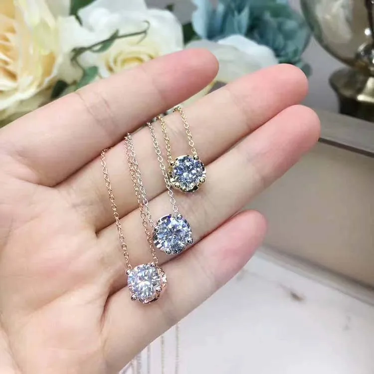 Модные один подвески из ожерелья циркона известный бренд 925 серебро одна камня