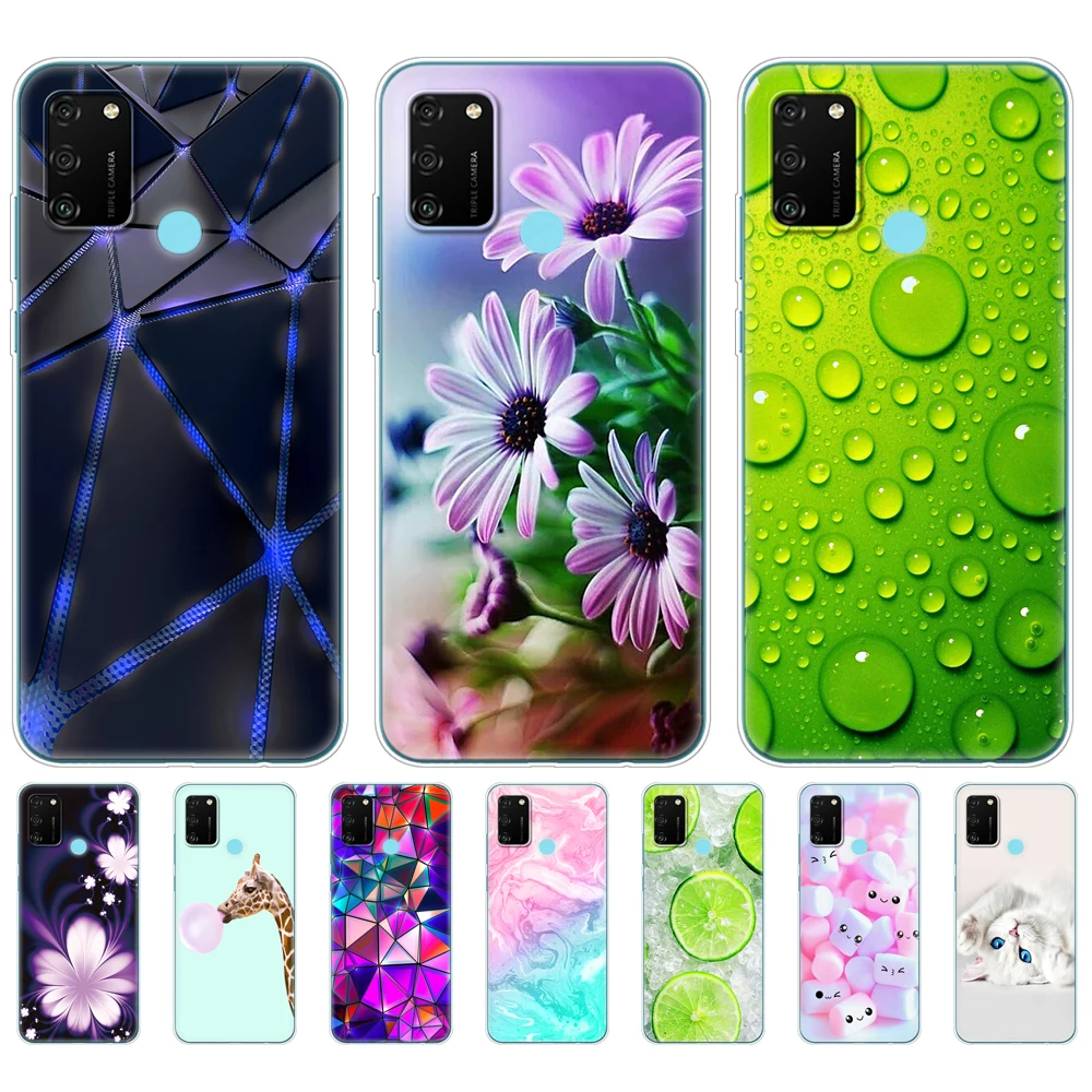 Силиконовый чехол для HONOR 9A 6 3 дюйма мягкий телефона из ТПУ Huawei Honor 9 A зеркальная
