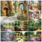 Алмазная 5D картина для творчества, украшение для дома, полная вышивка, деревенский город, цветы, уличная мозаика, Набор для вышивки крестиком, подарок ручной работы