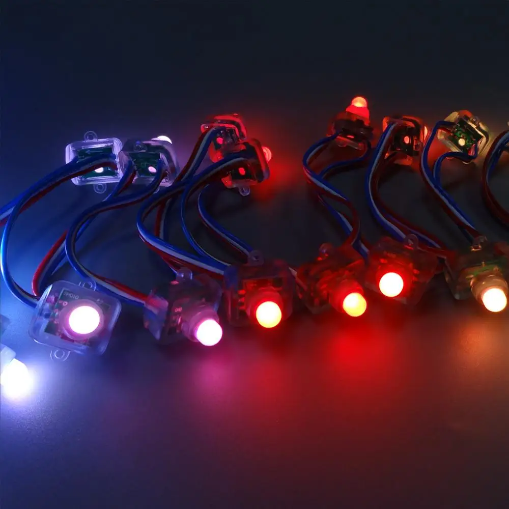 Быстрая 5000 шт. T1515 WS2811 12 мм 1 светодиодный модуль пикселей F8 RGB узел IP68 Светодиодный RWB струнный квадратный наружный рекламный светильник DC12V