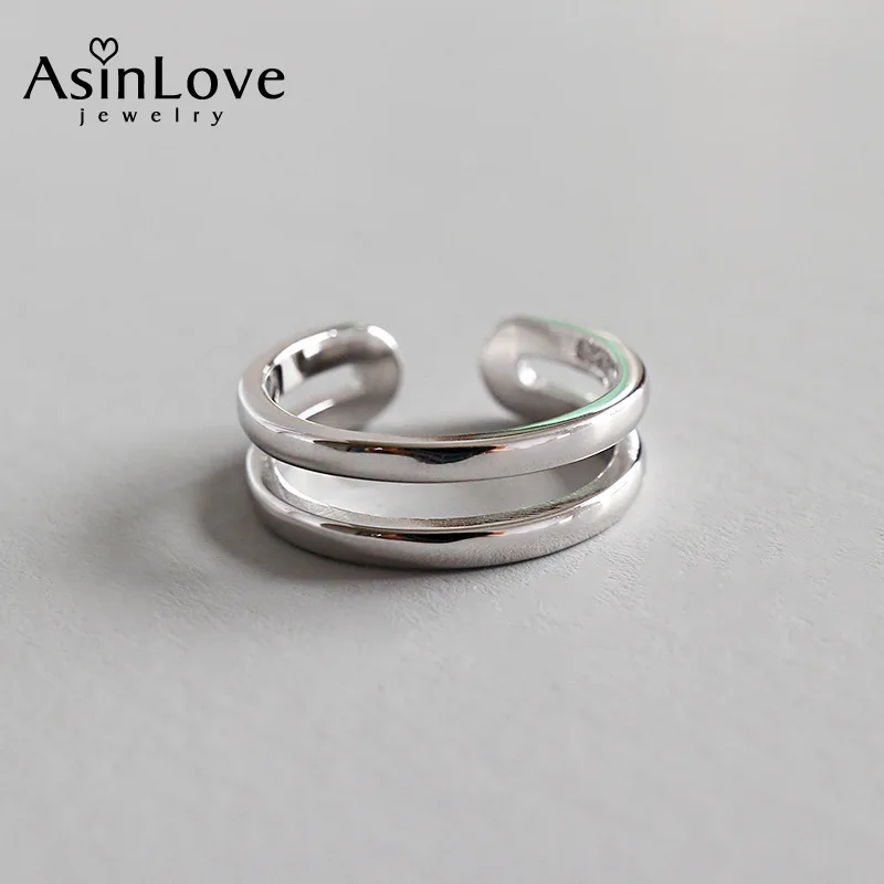 

Женское Двухслойное Открытое кольцо из серебра 925 пробы