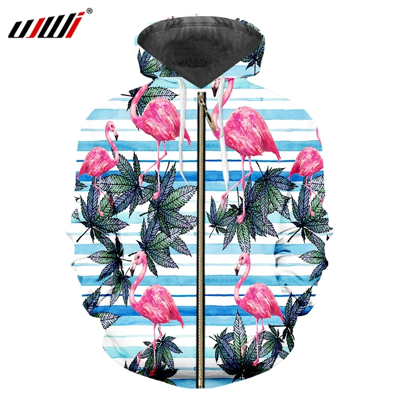 

Мужская толстовка на молнии UJWI, толстовка из спандекса с 3D принтом листьев и журавлей, пальто в китайском стиле на молнии, Прямая поставка