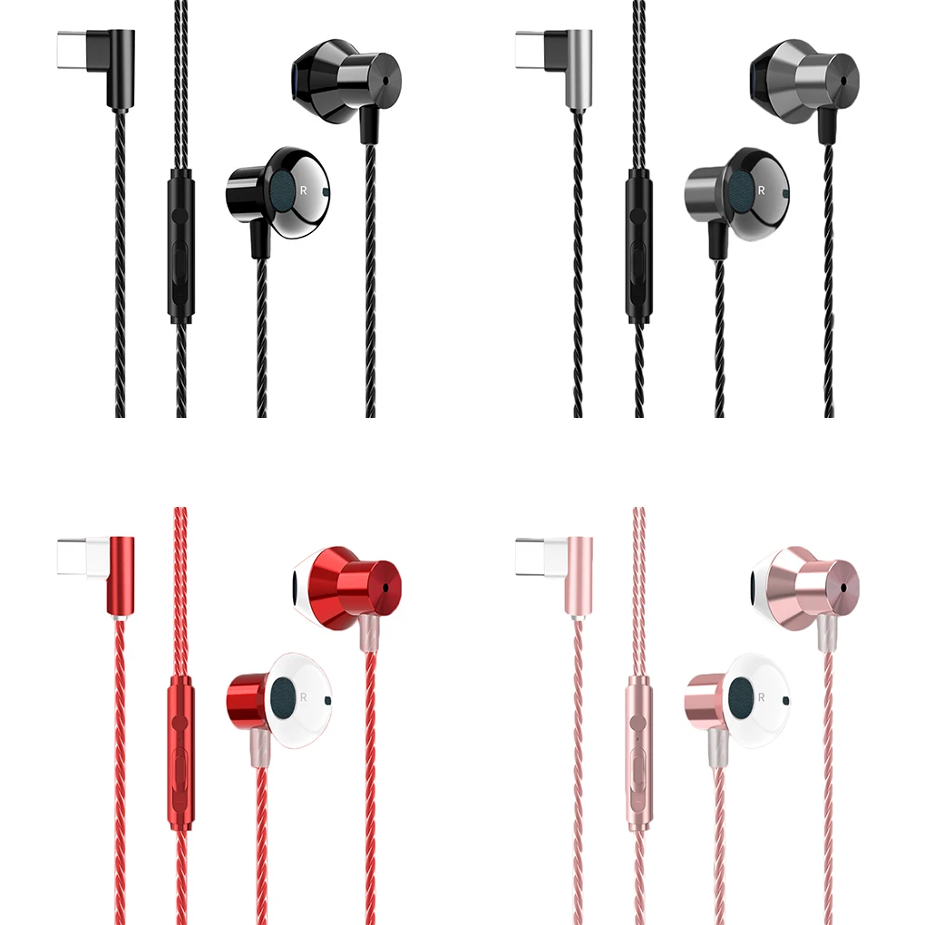 Наушники-вкладыши с проводным управлением наушники типа C басовые металлические