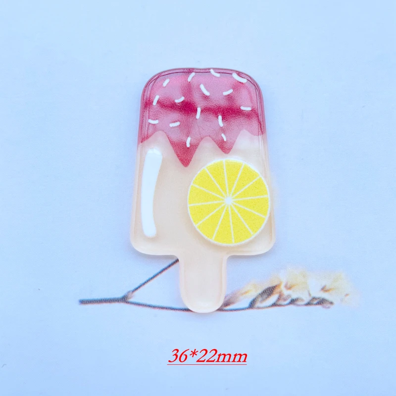 

10 шт. акрилового милого смешанного фруктового эскимо с плоской спинкой, скрапбукинг Kawaii, ювелирные изделия «сделай сам», детский подарок, аксессуары для заколок A64