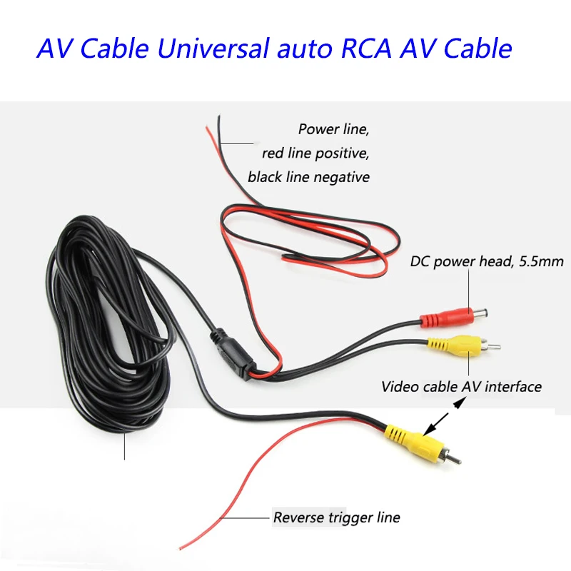 AV Cable Universal auto RCA AV Cable wire harness for car re