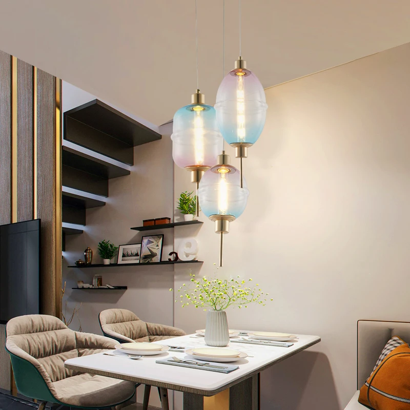 

Restaurant lamp bedside lamp Nordic glass chandelier bedroom bedside table simple modern bar counter ins creative personality