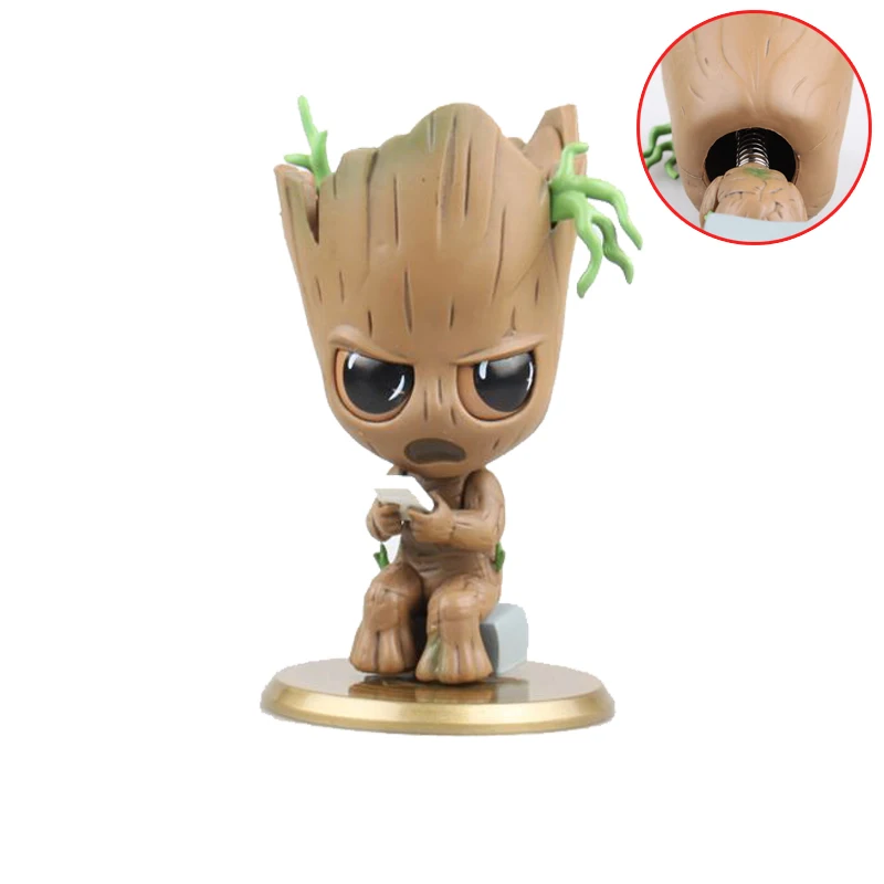 

Disney Marvel Movie Character Movable Doll Groot Avengers Tree Man Model Children's Toys Shaking His Head Groot Collection