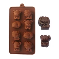 lion bear shape silicone mold chocolate cake decoration diy gift kitchenware baking tool pastry cake animal mold