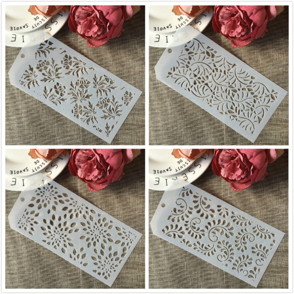 4 шт./компл. 24*12 см листья шаблон DIY Layering трафареты живопись скрапбукинга раскраска