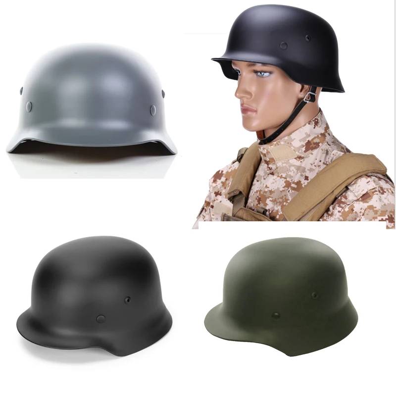 Durable New WW2 German Elite M35 Steel Helmet CS Army Luftwaffe Steel Helmet Military Training Outdoor Activities Safety Helmet