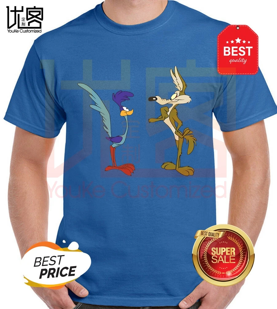 Wile E. Футболка унисекс с коротким рукавом для мужчин и женщин топ из 100% хлопка