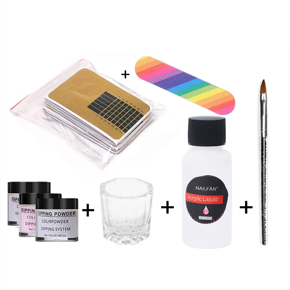 Nail Acrylic Powder and Monomer Kit Manicure Set Includes Glass Cup Carving Pen Nail Art DIY Set for Girls Women