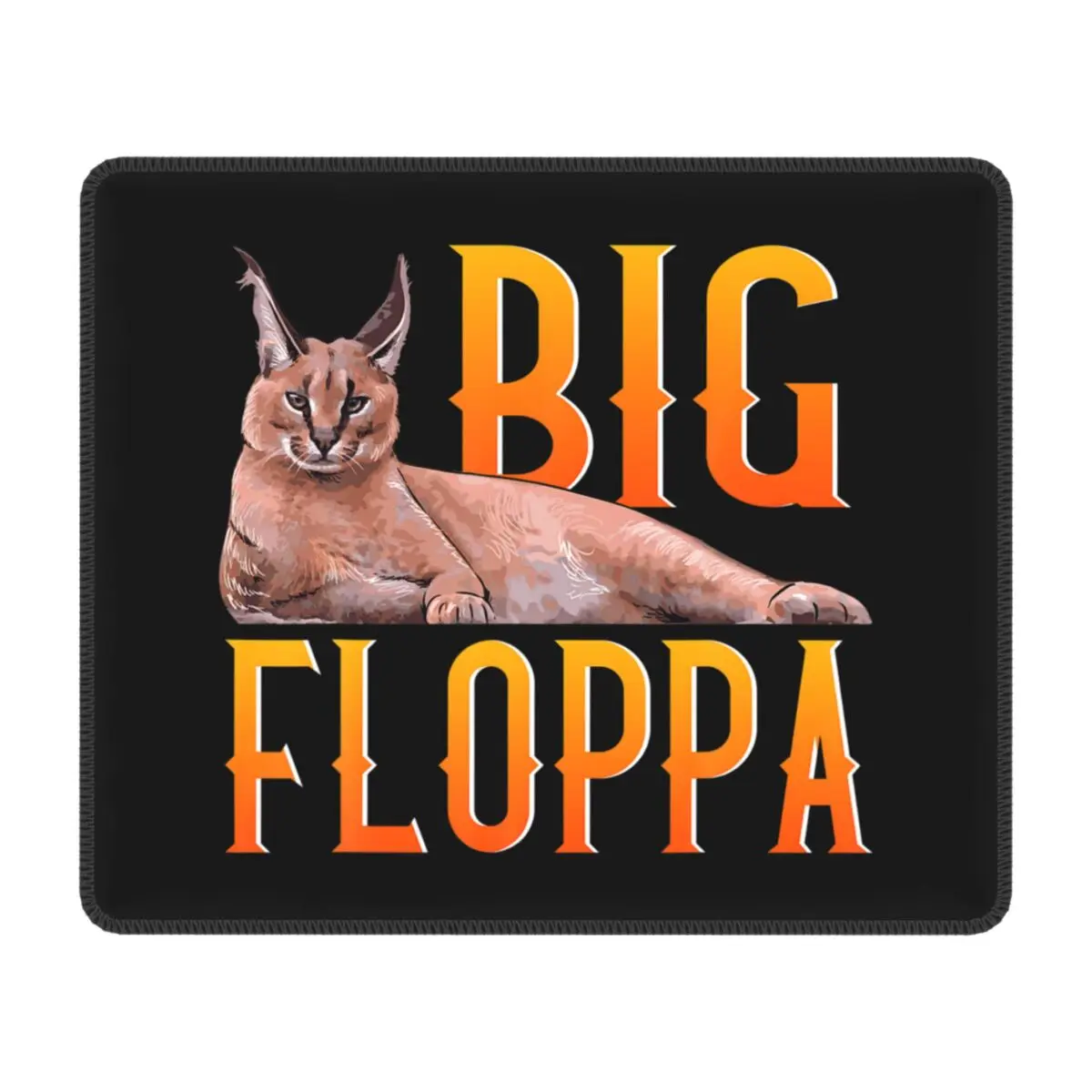 

Big Floppa Meme Mouse Pad Square Non-Slip Rubber Mousepad with Durable Stitched Edges for Gamer Laptop Computer PC Mouse Mat