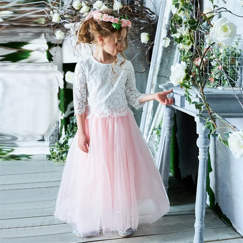 Детское летнее платье для девочек с цветами на свадьбу вечернее маленькой
