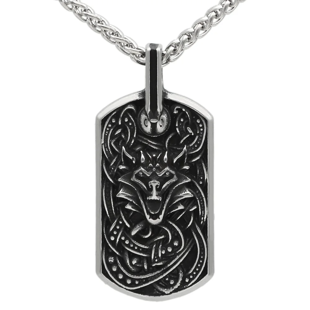 Мужские 316L норвежский викинг Викинг-Волк скандинавский кулон ожерелье |
