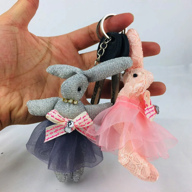 25Pcs Kawaii Mini Pink Rabbit 11CM Soft Toy Cute Stuffed Animal Small Pendant Keychain For Child Phone Gift DTZ0012 | Игрушки и хобби