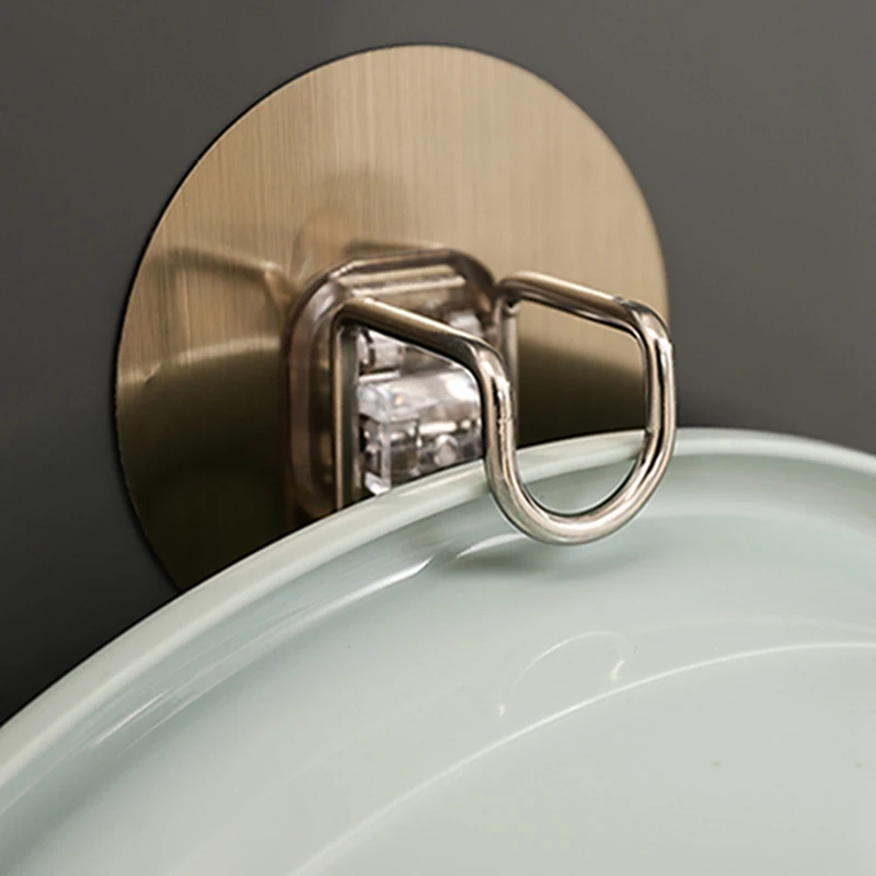 

Stainless Steel Sink Hook Shelf Wall-Mounted Space Saving Bathroom Basin Hook Storage Shelf Washbasin Stand Removable